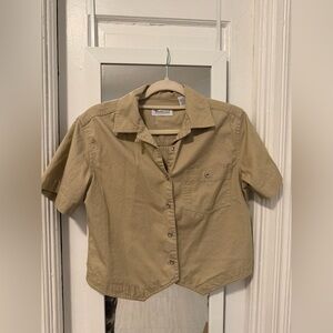 Westbound Women's Tan Button-Up Blouse